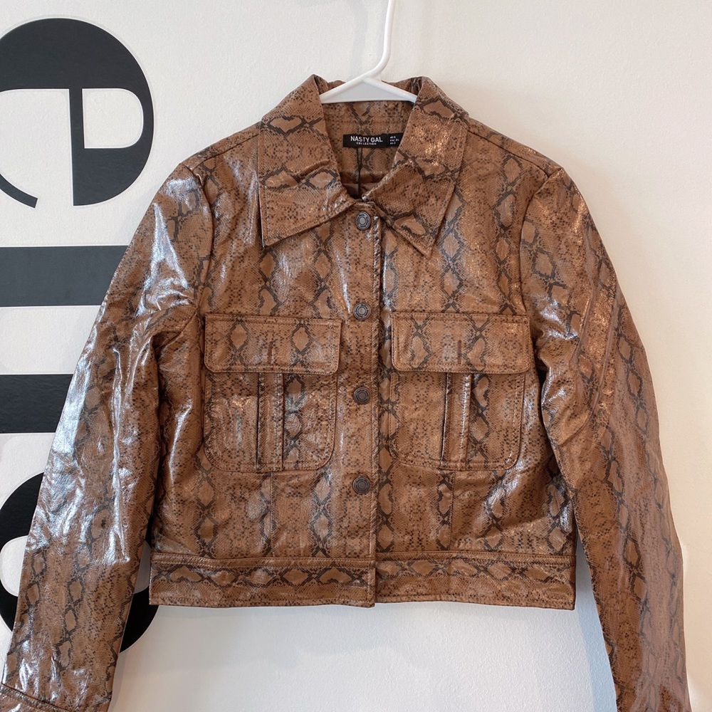 NWT Nasty Gal Snake Print Jacket in Size 2